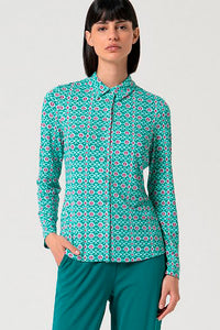 Camisa elastica kavi turquesa