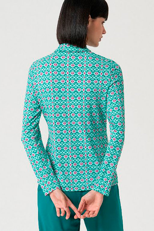 Camisa elastica kavi turquesa