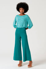 Cargar imagen en el visor de la galería, Pantalon cropped lipo esmeralda
