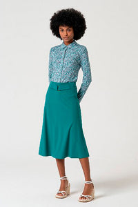 Falda midi lipo esmeralda