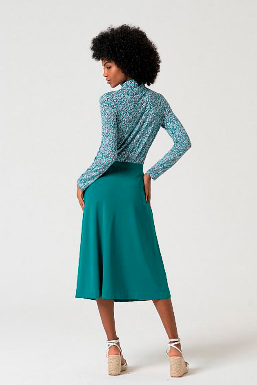 Falda midi lipo esmeralda