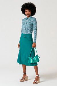 Falda midi lipo esmeralda