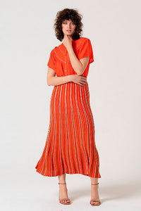 Falda midi tais naranja