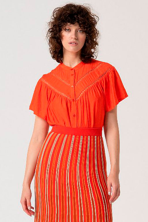 Falda midi tais naranja