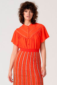Falda midi tais naranja