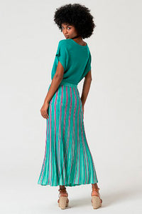 Falda midi tais turquesa