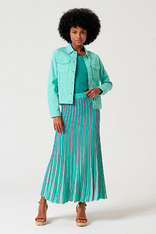Falda midi tais turquesa
