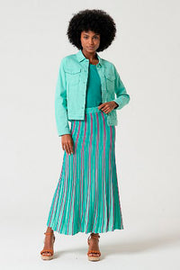Falda midi tais turquesa