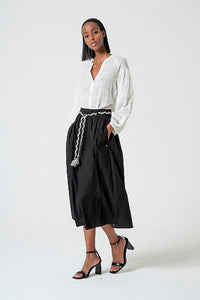 Falda midi lion negro