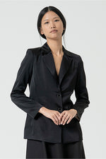 Cargar imagen en el visor de la galería, Blazer satinada lite negro
