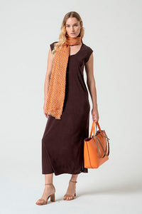 Vestido largo lixx marron