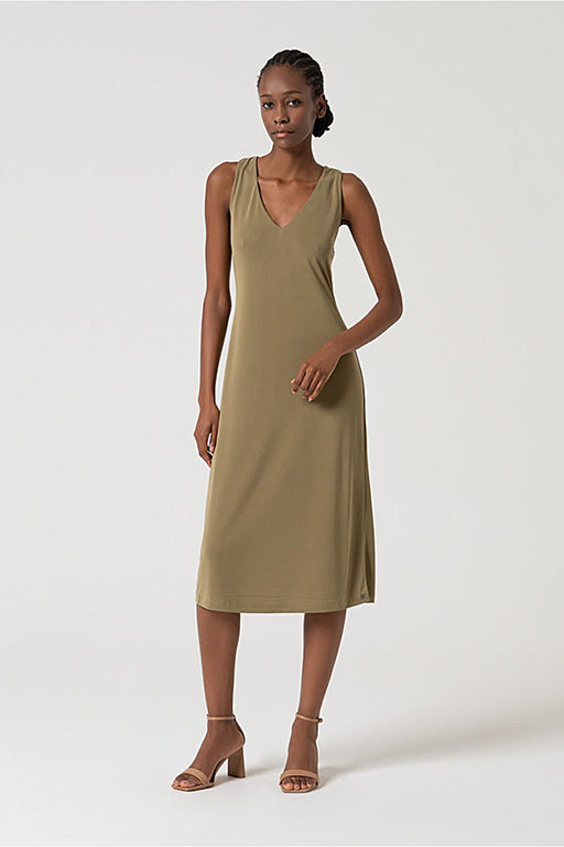 Vestido midi lixx caqui