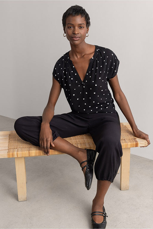 Blusa lunares mabu negro