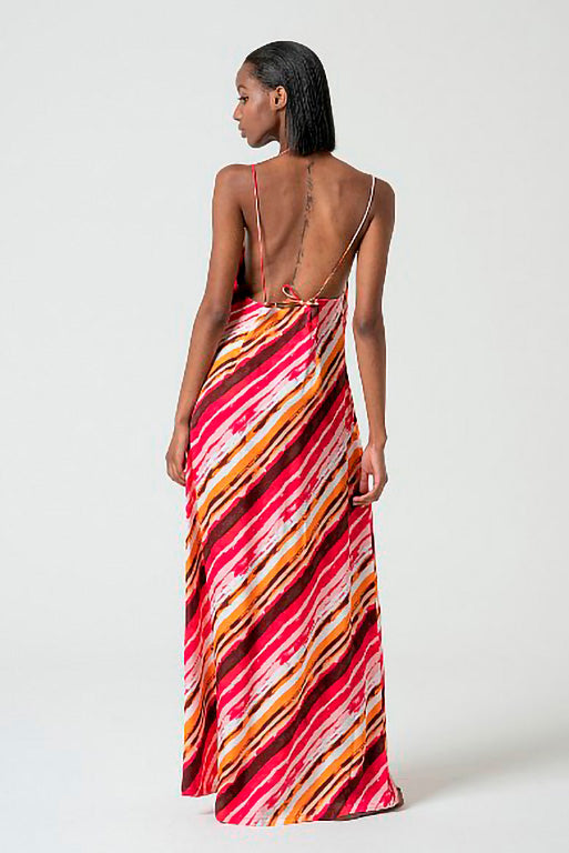 Vestido largo orsa fucsia
