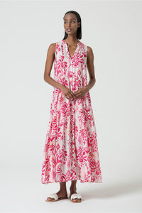 Vestido largo orvi fucsia