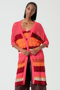 Cardigan largo reco fucsia