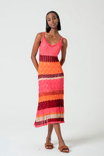 Cargar imagen en el visor de la galería, Vestido crochet reco fucsia
