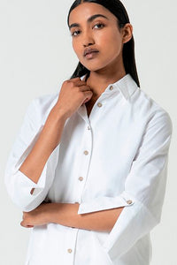 Camisa lino tine blanco roto