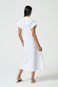 Vestido midi tine blanco roto