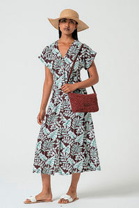 Vestido midi camisero marron