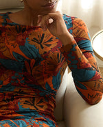 Cargar imagen en el visor de la galería, Vestido midi lavi teja
