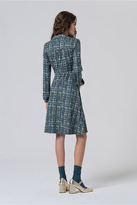 Vestido corto omer azul acero