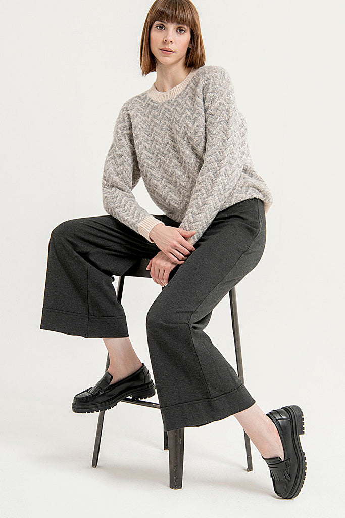 Pantalon flare gris oscuro