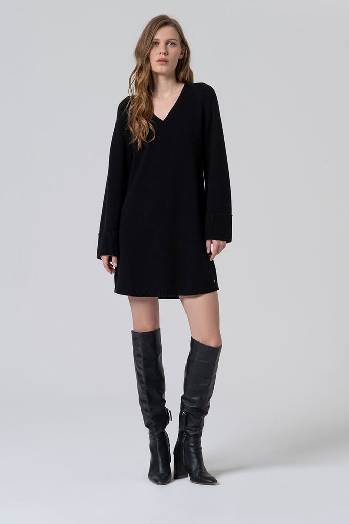 Vestido tricot liny negro