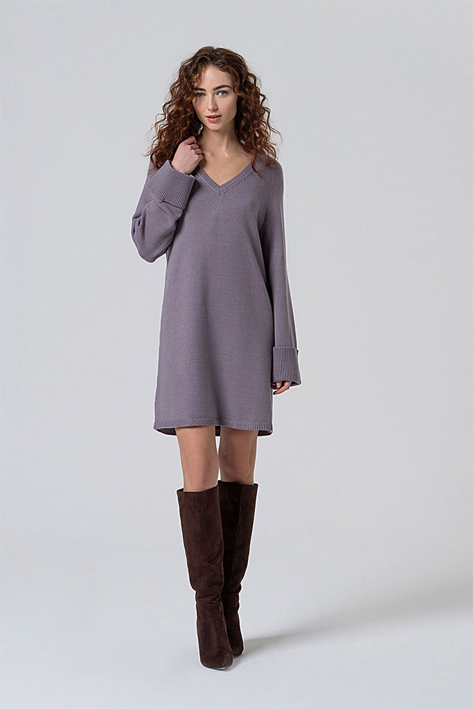 Vestido tricot liny gris
