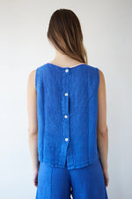 Cargar imagen en el visor de la galería, Blusa lino ana azul
