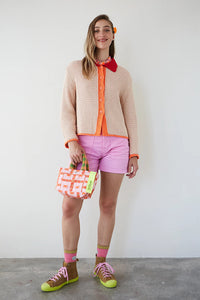 Cardigan punto misty crudo