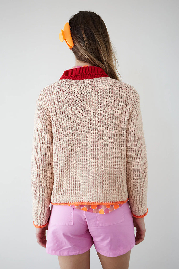 Cardigan punto misty crudo