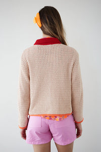 Cardigan punto misty crudo