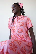 Cargar imagen en el visor de la galería, Vestido midi coral rosa

