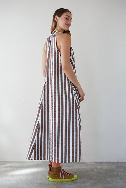 Vestido largo morena marron