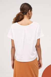 Camiseta plisada blanco